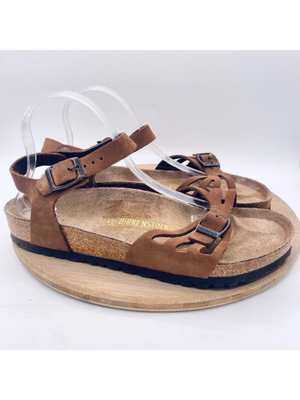 Birkenstock Bali Sandals Womens 11 42 Brown Leather Mary Jane Comfort Flats